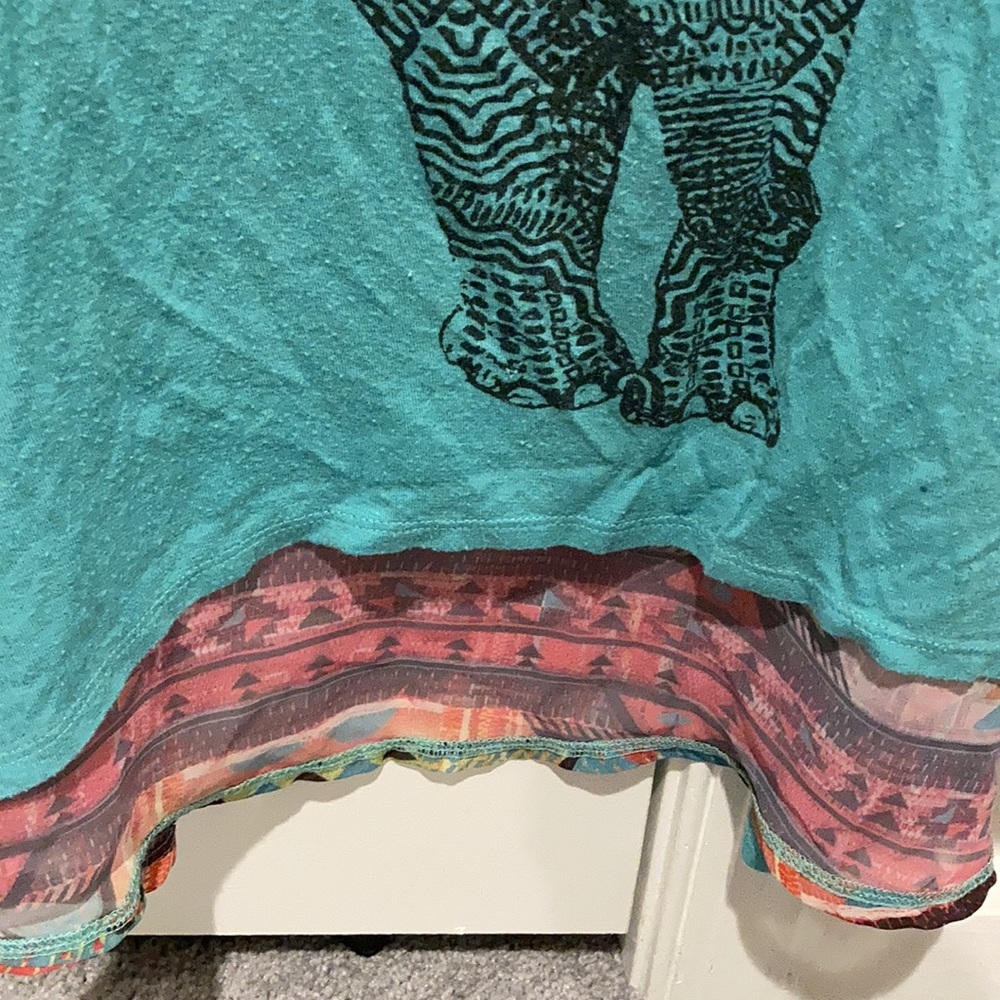 ❌SOLD on VINTED❌ - Iris & Navy Teal ELEPHANT 🐘 Tank Top - Picture 5 of 8